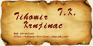 Tihomir Krnjinac vizit kartica